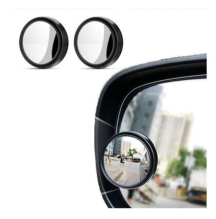 2pcs Blind Spot Mirror 2 Inch Round HD Glass Convex 360° Wide Angle Side Mirror with ABS Housing for Car SUV and Truck(frame)