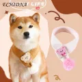 Bear Pattern Pet Scarf Cozy Cartoon Knitted Pet Scarf for Winter Cute Cat Dog Neckwear Accessory. 