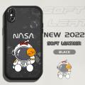 UCUC for iPhone X / XS Back Cover Cute Astronaut Leather Case Soft Thin Drop Resistant Phone Case. 