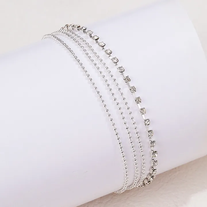 Enacolor%20%20%20Summer%20Beach%20Anklets%20Metal%20Chain%20Bead%20Chain%20Anklets%20-%20Image%203