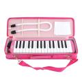 Gravier 32 keys Hard case Melodica made in Indonesia Black/ Blue Instrument with Hard Case, Mouthpiece Air Piano Soprano Keyboard Melodica with 2 Soft Long Tubes, Short Mouthpieces and Box type Carrying Bag for Kids Beginners Gift. 