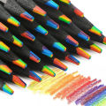 1pc 7Color Gradient Rainbow Color Pencils Black Wood Painting Crayon Multicolored Pencils Adults Kids Children Art Drawing Coloring Sketching Stationery. 