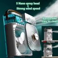 2 in 1 Air Conditioner Humidifier 3 Speed Air Cooling Fan Humidifies Portable Air Conditioner Fan SMILING SHARK Cooling Fan Mini Evaporative Air Cooler Water Fan with 5 Sprays, 7 Colors LED Personal AC USB Desk Fan for Office,Home Kitchen,Bedroom,Dorm. 