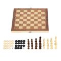 OYPFXMI 3 in 1 Wooden Chess and Checkers Set for Kids and Adults for Travel Portable Folding Beginner Chess Set. 