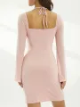 Womenoomph Chest Wrapping Backless Short Dress Long Sleeve Halter Mini Dresses Lady Summer Fashion Bodycon Clubwear New. 