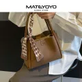 MATEYOYO Lady’s Shoulder Bag Retro Cross-body Bag Bucket Bag Handbag Soft PU Bag Ribbon Design Messenger Bag Sling Bag Large Capacity Elegant Bag For Traveling Shopping Outdoor. 