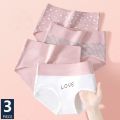 3Pcs High Waist Cotton Women's Panties Body Slimming Underwear Fashion Print Girls Briefs Plus Size Cute Panty Female Lingerie. 