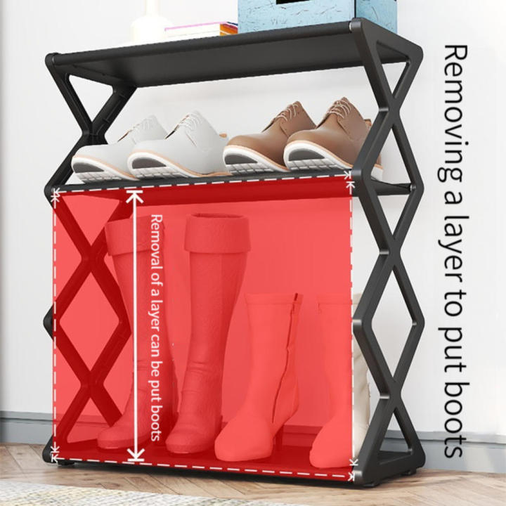 X-Shaped%20Shoe%20Rack%20for%20Home%20Multifunctional%20Steel%20Assembly%20Cloth%20Shoecase%20for%20Students%20Dormitory%20Dustproof%20Storage%20Shelf%20Hanger%20-%20Image%203