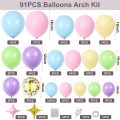 Complete Set 91 Pcs Mega Pack Balloon Arch Garland Kit Multicolor Macaron Balloons Wedding Birthday Party Decoration balloons Garland Birthday celebration party decoration pink balloon theme 91 pcs Full set. 
