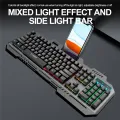 T-Wolf T16 Mechanical Feel Keyboard USB Wired RGB Backlight with Aluminium Metal Plate Gaming Keyboard. 