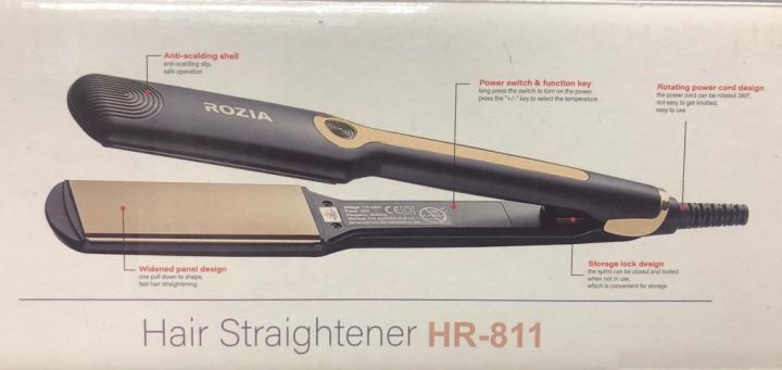 ROZIA%20Premium%20Professional%20Ceramic%20Hair%20Straightener/Iron%20HR-811%20(Black,%20Gold)%20with%20warranty%20-%20Image%208