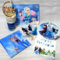 Frozen Elsa Theme paper plate paper cup Paper Serviette Cake Topper Foil Balloon Cup Cake Topper Banner Set Partyware. 