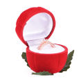 Red Rose Flower Velvet Jewelry Storage Box Engagement Ring Display Case Holder Hot Sale. 