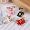 1Pc 1:12 Dollhouse Miniature Phone Model Retro Rotary Telephone for Doll Decor MJK. 
