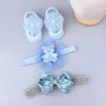 I Love Daddy&Mummy 3Pcs/Set Baby Girl Headband Socks Set Lace Flower Bows Newborn Hair Bands Headbands For Girls Turban Baby Hair Accessories. 