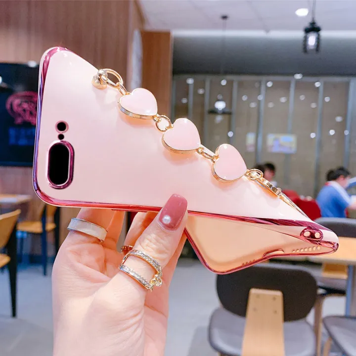 For%20iPhone%208%20Plus%20/%20iPhone%207%20Plus%20Back%20Cover%20+%20Love%20Heart%20Wristband%20Luxury%20Glossy%20Shiny%20Plating%20Bumper%20Ladies%20Case%20Soft%20Silicone%20Protective%20Phone%20Cases%20-%20Image%207