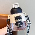 1100ML Kawaii Bear Water Bottles With Straw Large Capacity Cartoon Tumbler Children's Cup For School Outdoor Travel Drinkware. 