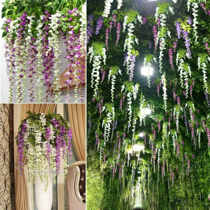 1%20Piece%20%20Vine%20Garland%20Silk%20Hanging%20Ceiling%20Decoration%20Wisteria%20Leaf%20Flower%20Wisteria%20Flower%20-%20Image%202