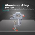 Aluminium Alloy Table Bench Clamp Vise Mini Bench Vise Table Screw Vise-silvery. 