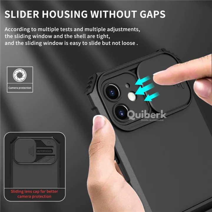 Quiberk%20for%20iPhone%2012%20Phone%20Case%20Slide%20Camera%20Cover%20Kickstand%20Hard%20Shockproof%20Armor%20Back%20Casing%20-%20Image%204