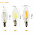 【BestGO】Dimmable E14 6W 4W 2W 220V Edison COB Filament Retro LED Light Candle/Flame Bulb Lamp Chandelier Cool Warm White. 