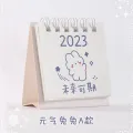 2023 Cute Mini Small Desk Calendar Cartoon Student Notes Memo Self-Discipline Clock-In Desktop Orna. 