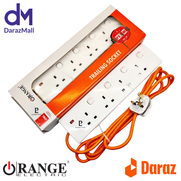 Plug Extender Orange Color Orange Extension Cord | Trailer Socket | 13A Fused Plug Top | Lifetime ...