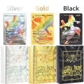 55Pcs Pokemon Rainbow Gold Pikachu Cards Box English Gold Silve Black Cards Metalicas Charizard Vmax Gx Game Collection Card. 