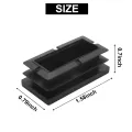 8 Pcs Black Plastic Rectangular Blanking End Caps Inserts 20mm x 40mm. 