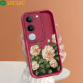 UCUC for Vivo V29 5G Back Cover Oil Painting of Flowers Soft Silicone Square Ladder Phone Case. 