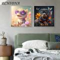 Durable Canvas Drawing Colorful Animal Diamond Painting Kit for Home Decor Gifts Perfect for Beginners Adults Diy Rhinestone Embroidery Cross Stitch Craft Project Diamond Art Kit. 