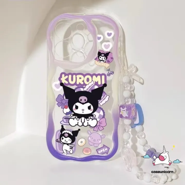 Cartoon%20Purple%20Cute%20Kuromi%20Phone%20Cover%20Compatible%20for%20IPhone%207Plus%20XR%2013%2015%2011%2014%2012%20Pro%20Max%208%206%207%206S%20Plus%20X%20XS%20MAX%20SE%202020%20Fashion%20Lovely%20Gradient%20Laser%20Case%20With%20Bracelet%20-%20Image%205