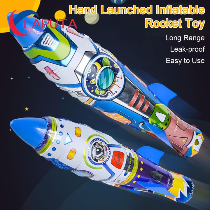 Kid Rocket Toy Long Range Game Inflatable Hand Throwing Rocket | Daraz.lk