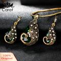 Carat Rhinestone Inlay Necklace Exquisite Peacock Waterdrop Jewelry Set Elegant Necklace Earrings for Women Hypoallergenic Fashionable Gift Women Necklace Earrings Kit. 