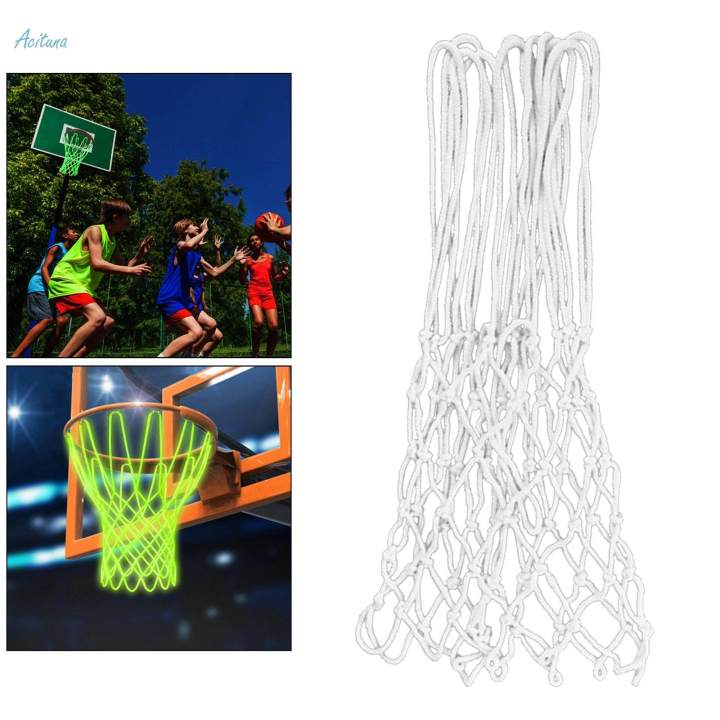 Durable%20Basketball%20Hoop%20Net%20Heavy%20Duty%20Night%20Glow%2012-Loop%20Mesh%20Yellow%20-%20Image%202