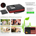JOC Radio Rechargeable Portable FM USB / SD Card / Bluetooth / Earphone Hi Fi Radio With Screen USB Mini FM Radio. 