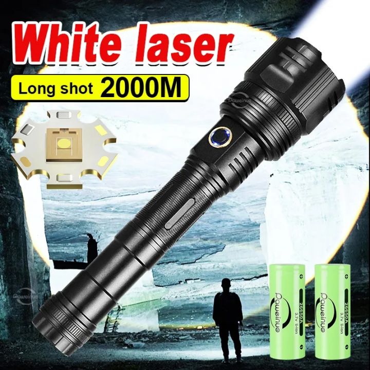 New Super Flashlights Torches Ultra Powerful Flashlight USB Recharge Flash Light 12000MAh LED Flashlight Zoom Tactical Lantern