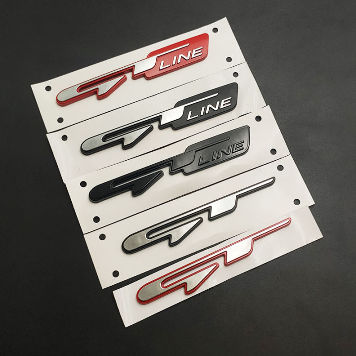 Gt Line Sticker 3d ABS Chrome Black Logo GT Line Emblem Car Trunk Badge For Kia ...