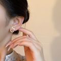 1 Pair Bowknot Pearls Girls Fashion Jewelry Mini Bridal Stud Earrings Ladies Wedding Elegant Party French Retro Women Korean INS. 