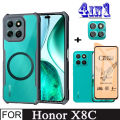 Honor X8C 4in1 Case Magnetic Sticker Shockproof Phone Case for Honor X8B X8A X7C Matte Ceramic Tempered Glass Back Film Screen Protector. 
