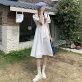 Summer New Sweet Retro Japanese Style Doll Collar Dress Female Students Korean Style Mid-Length All-MatchingaWord Dress. 