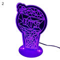 BTS figure shape acrylic stand flashing 3D seven-color night light glow stick. 