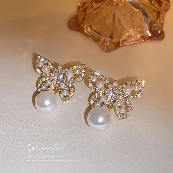 Korean%20Ladies%20Pearl%20Butterfly%20%20Earrings%20Exquisite%20Women's%20Earrings%20Small%20Elegant%20Fashionable%20Female%20Earrings%20for%20Girls%20-%20Image%203