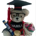 Personalized Stylish Graduation Teddy Bear Spectacle ,Bouquet version.. 
