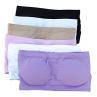 Women Solid Color Padded Tube Top Bandeau Strapless Bra Brassiere Chest Wrap. 