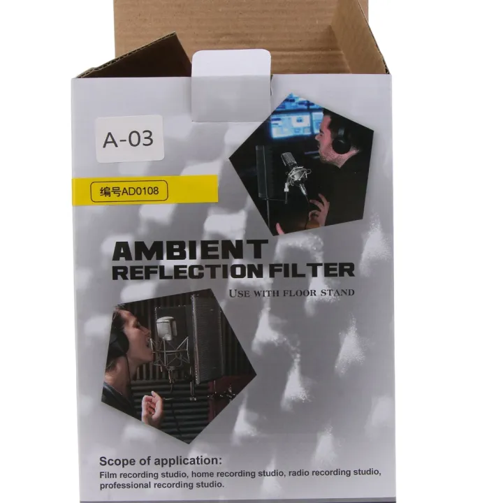 Microphone%20Shield%20Reflection%20Filter%20Absorbent%20Foam%20Soundproof%20Vocal%20Shield%20Professional%20Isolation%20Shield%20-%20Image%202