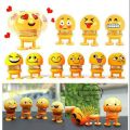 hake Head Cute Cartoon Bubblehead Doll Toy, Smiling Face Spring Bouncing Doll Car Smiley Doll Cute Emoji Bobble 1Pcs. 