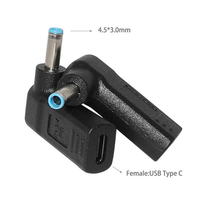 BUSB%203.1%20Type%20C%20USB-C%20to%20Rectangle%20DC%20Plug%205.5mm%204.0mm%207.4mm%20Adapter%20PD%2090%20Degree%20Angled%20for%20Laptop%20Tablet%20-%20Image%204
