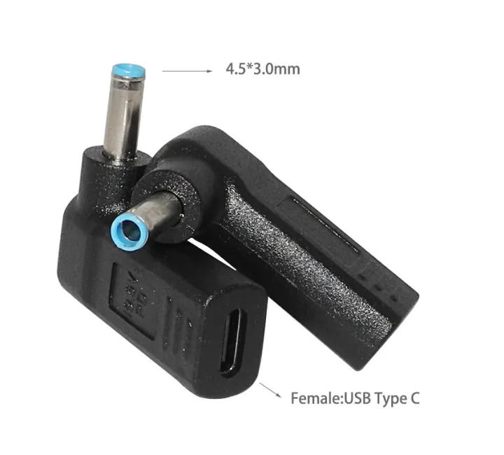 BUSB%203.1%20Type%20C%20USB-C%20to%20Rectangle%20DC%20Plug%205.5mm%204.0mm%207.4mm%20Adapter%20PD%2090%20Degree%20Angled%20for%20Laptop%20Tablet%20-%20Image%204
