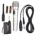 2in1 Microphone Super Professional System FM Transmitter Wireless Receiver / Set Sistem Mikrofon 2 Dalam 1 Sony Professional NC650 Wireless Microphone/Mic. 